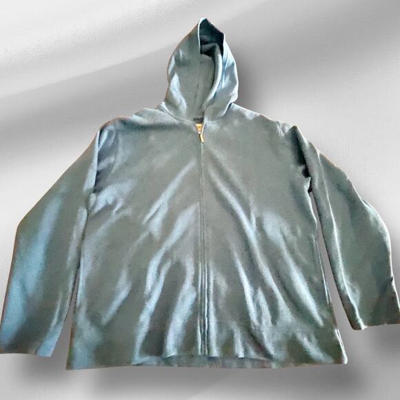 Talbots Hoodie Full Zip 2 Pockets Womens Sz M Blue 25#0=A0042 - Picture 1 of 10